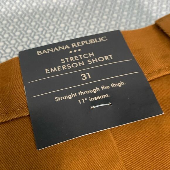 Banana Republic Men’s 11" Emerson Straight Fit Stretch Shorts Brown Size 31 NWT - Picture 7 of 7